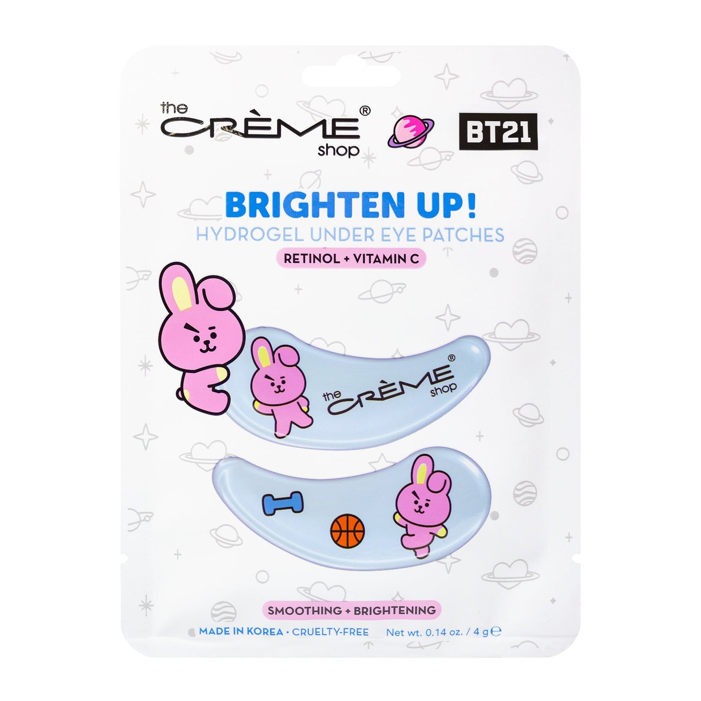 “Brighten Up” COOKY Hydrogel Under Eye Patches | Smoothing & Firming Under Eye Patches The Crème Shop x BT21 