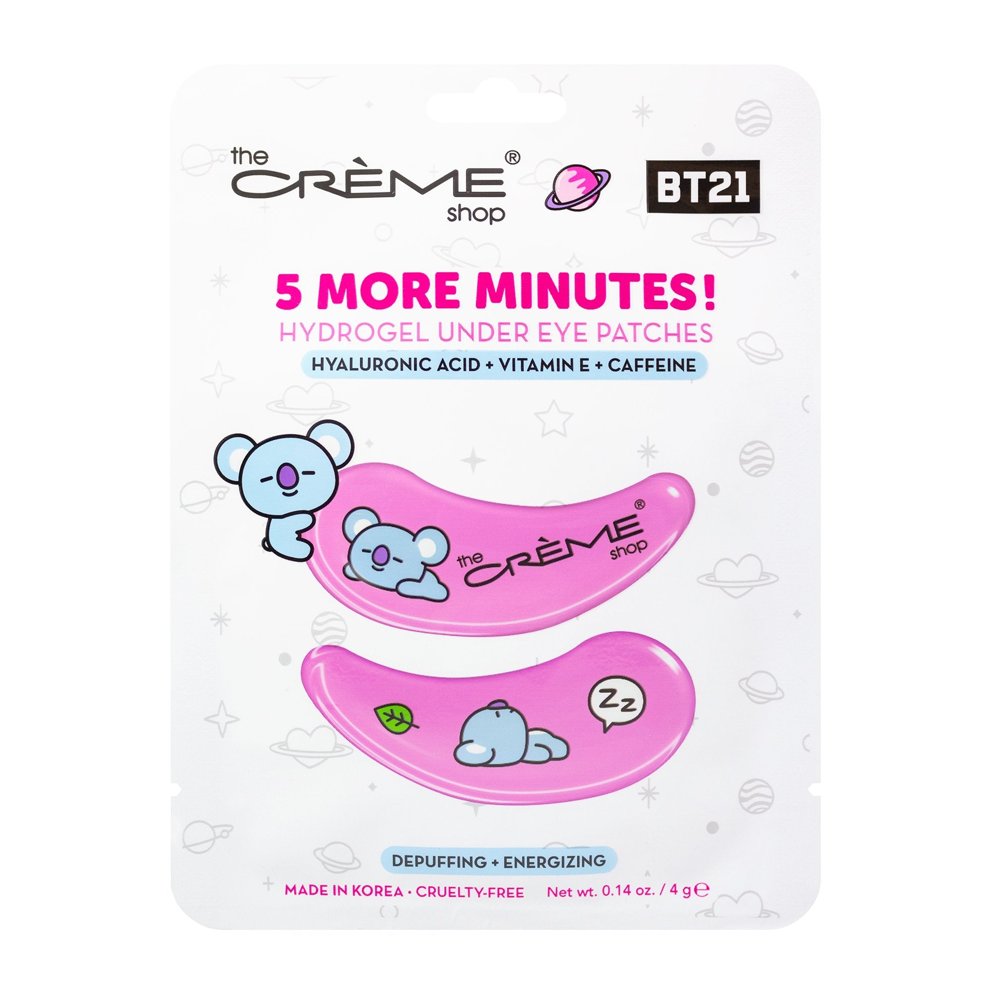 “5 More Minutes!” KOYA Hydrogel Under Eye Patches | Depuffing & Energizing Under Eye Patches The Crème Shop x BT21 