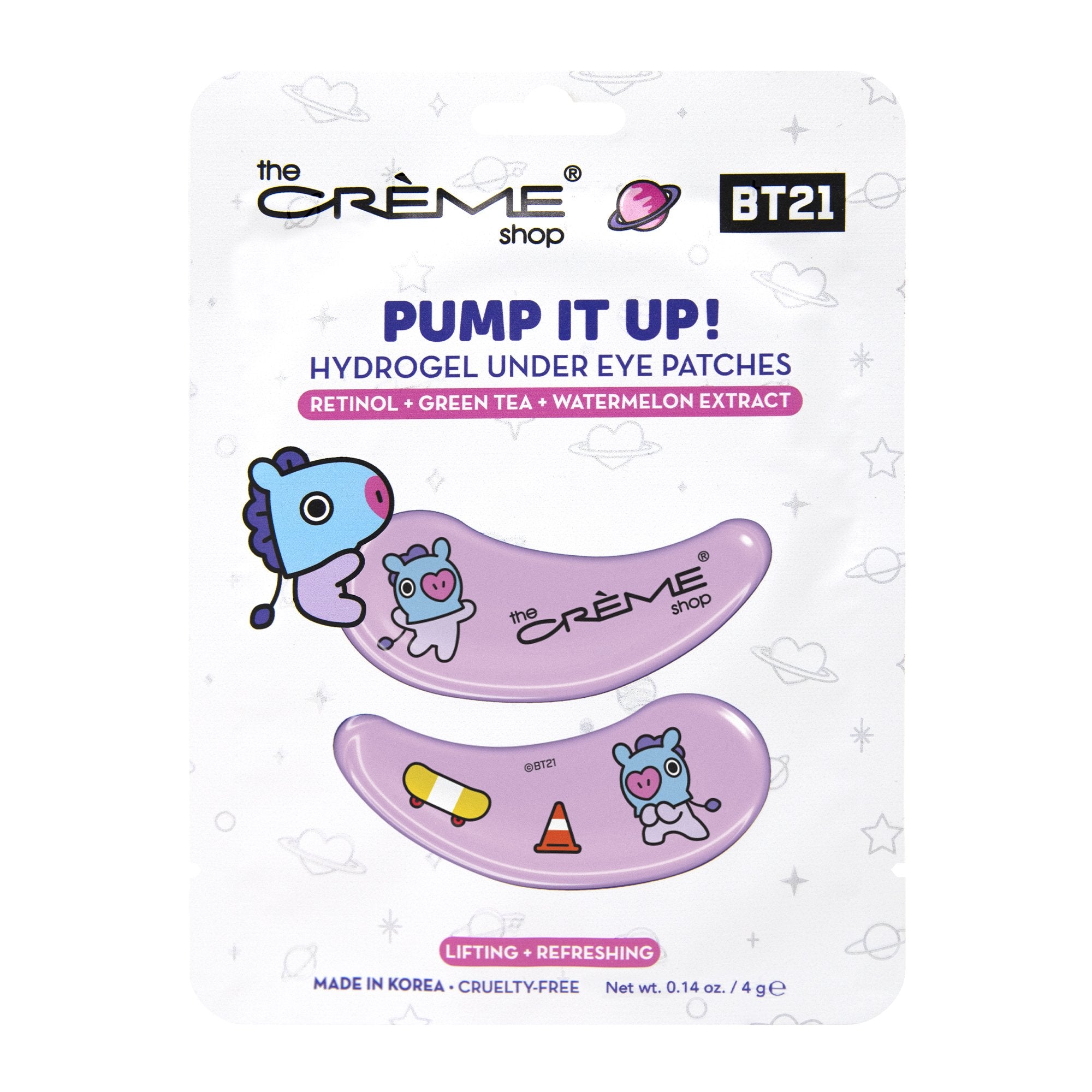 “Pump it up!” MANG Hydrogel Under Eye Patches | Lifting & Refreshing Under Eye Patches The Crème Shop x BT21 