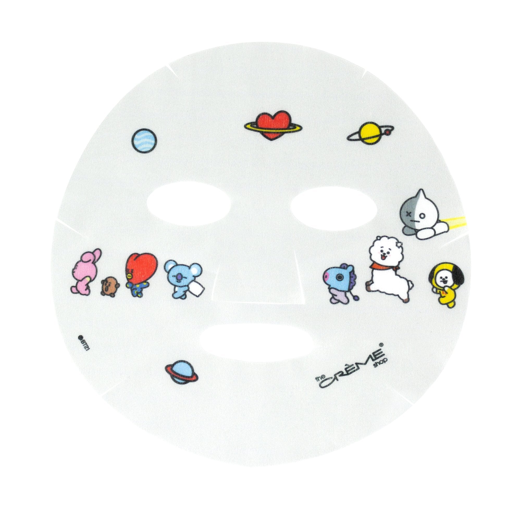 UNIVERSTAR’S WORLD Printed Essence Sheet Mask - Infused with Hyaluronic Acid, Collagen, AHA Sheet masks The Crème Shop x BT21 