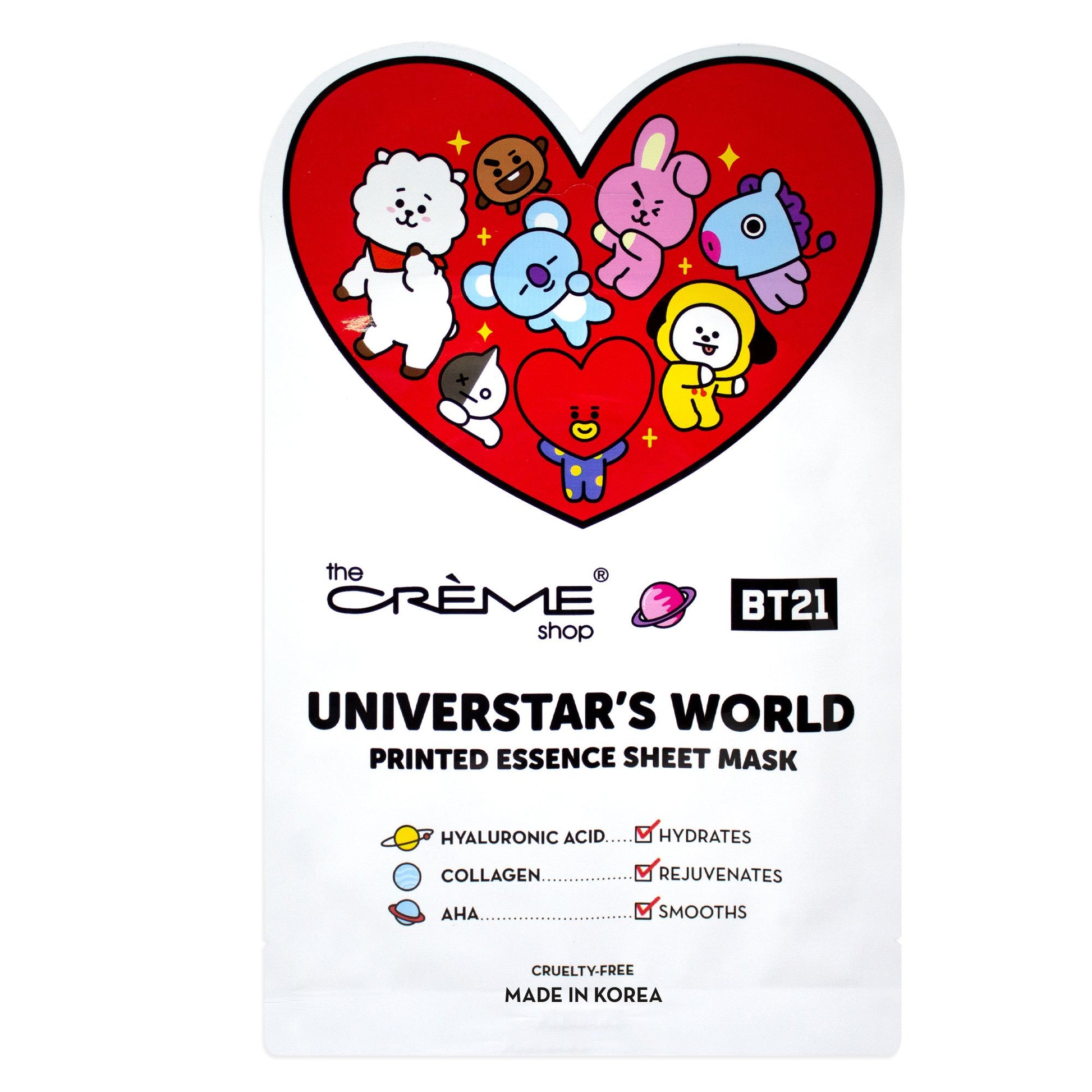 The Crème Shop | BT21: Complete Printed Essence Sheet Mask Collection ($64 Value) Bundles The Crème Shop x BT21 