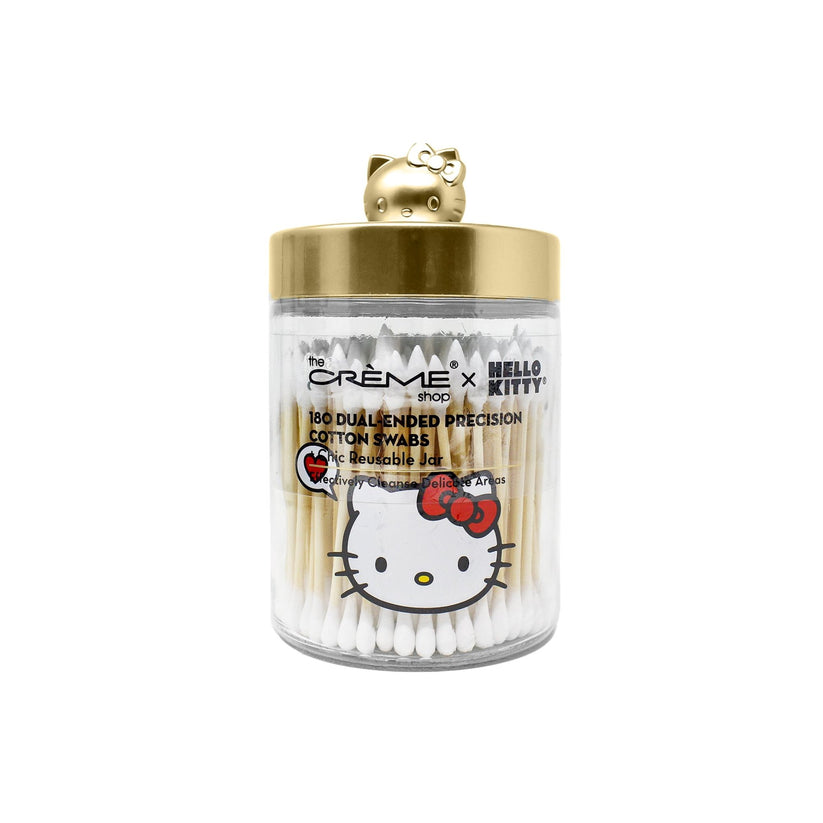 Hello Kitty Chic Reusable Jar with Cotton Swabs Matte Gold The