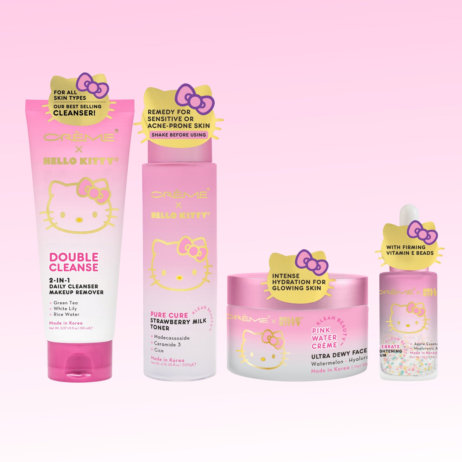 Hello Kitty Kawaii Klean Vault - Klean Beauty™ (Set of 4) Skin Care The Crème Shop x Sanrio 