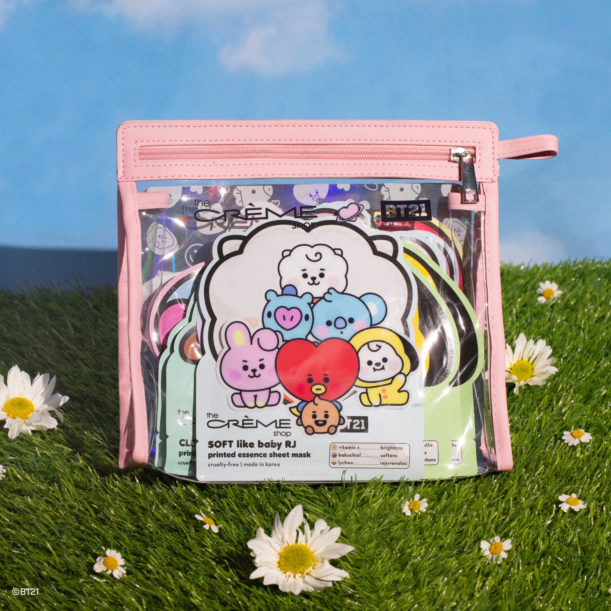 BT21 Baby Printed Essence Sheet Mask Complete Set with Travel