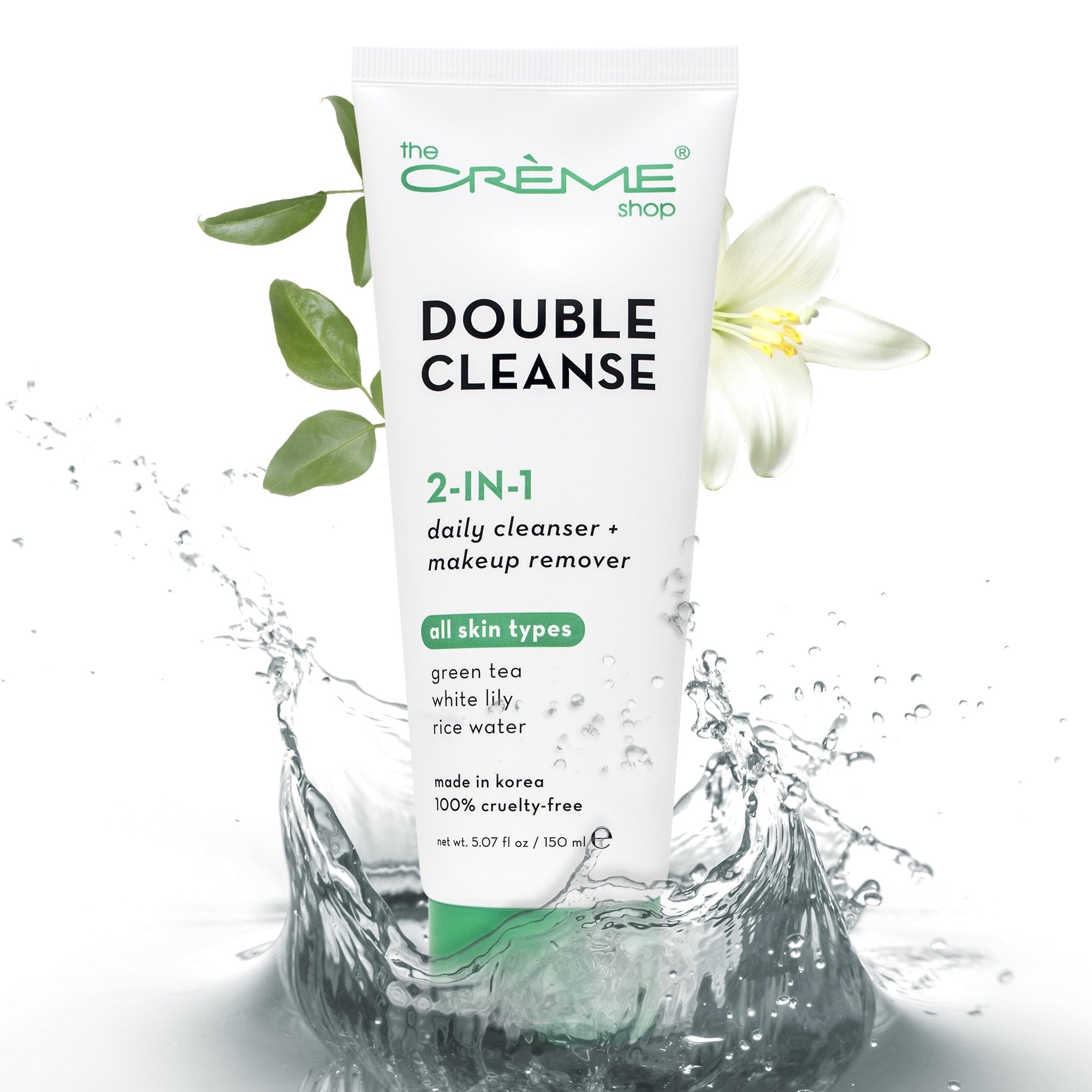 2-in-1 Facial Foam Cleanser | Green Tea + White Lily + Rice Water - The Crème Shop