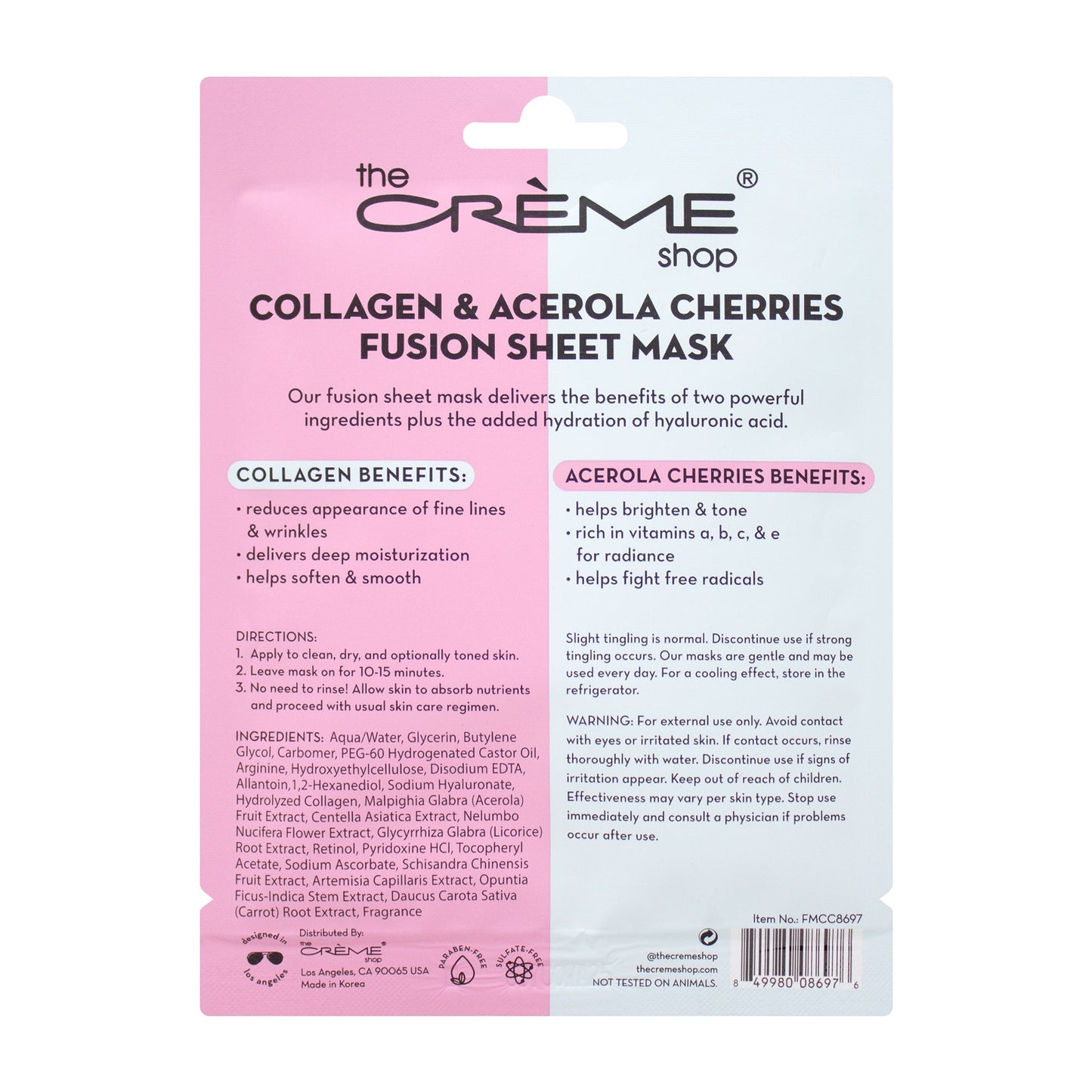 Collagen & Acerola Cherry Fusion Sheet Mask Fusion Sheet Masks The Crème Shop 
