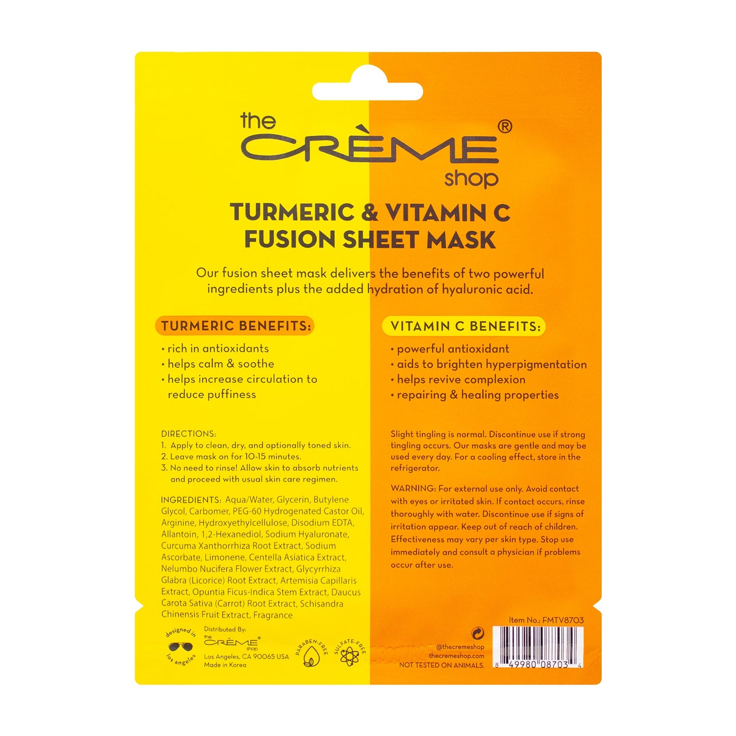 Turmeric & Vitamin C Fusion Sheet Mask Fusion Sheet Masks The Crème Shop 