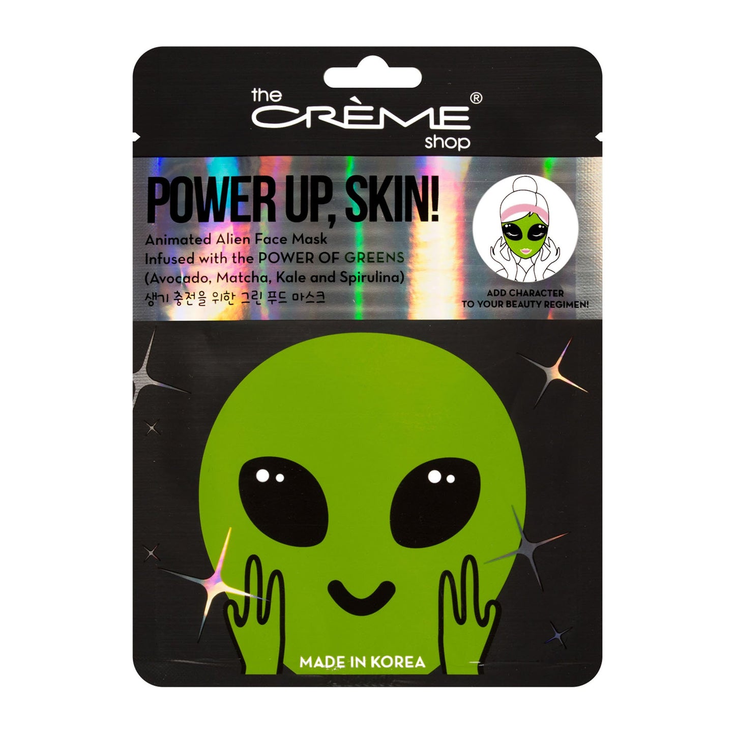 Power Up, Skin! Animated Alien Face Mask - Power of Greens - The Crème Shop