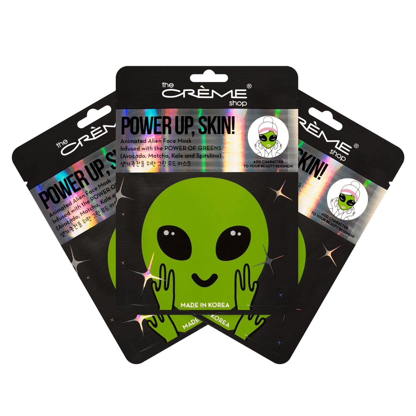 Power Up, Skin! Animated Alien Face Mask - Power of Greens - The Crème Shop