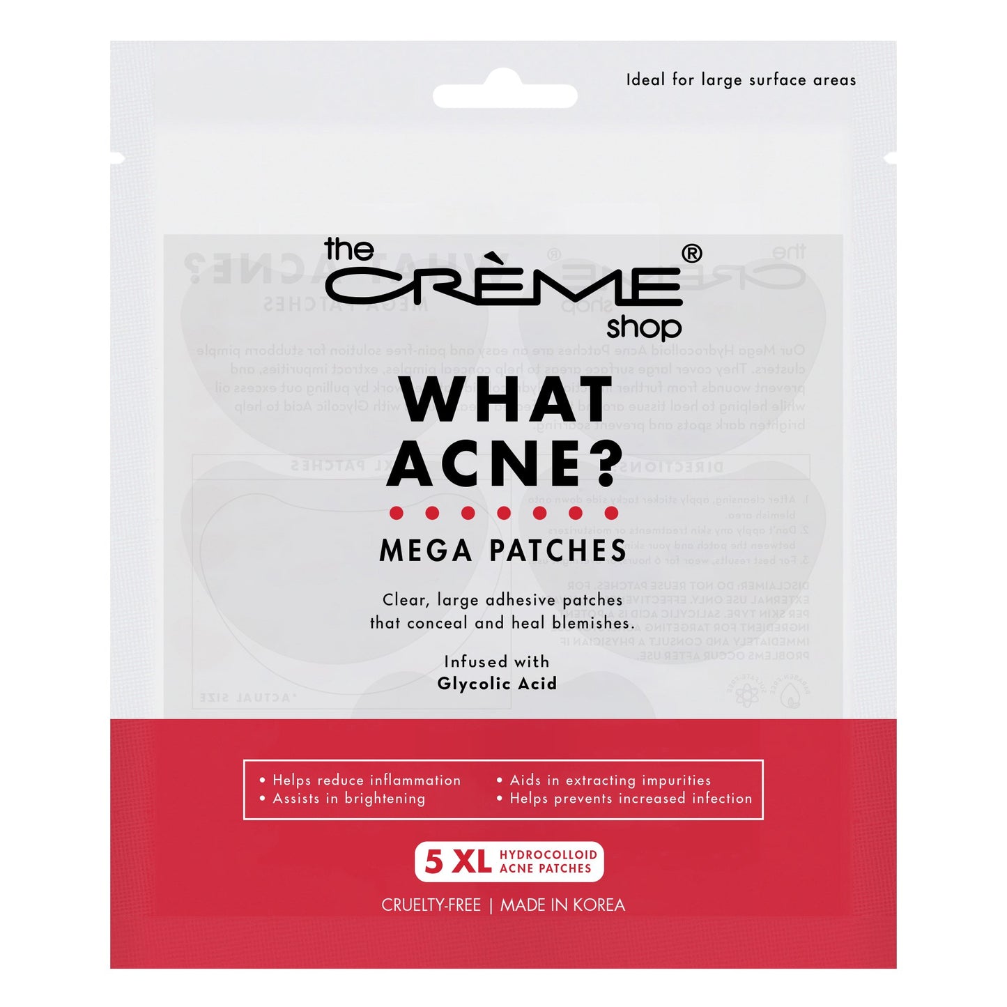 What Acne? Mega XL Hydrocolloid Acne Patches Patches The Crème Shop 
