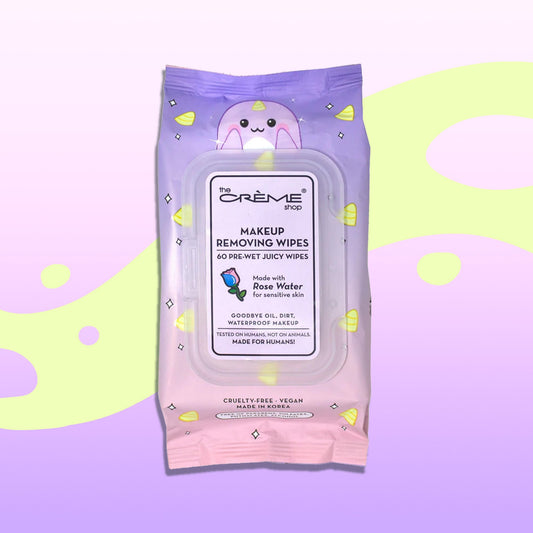 Juicy Makeup Removing Wipes | Soothing Rose Water (Narwhal) Towelettes The Crème Shop 
