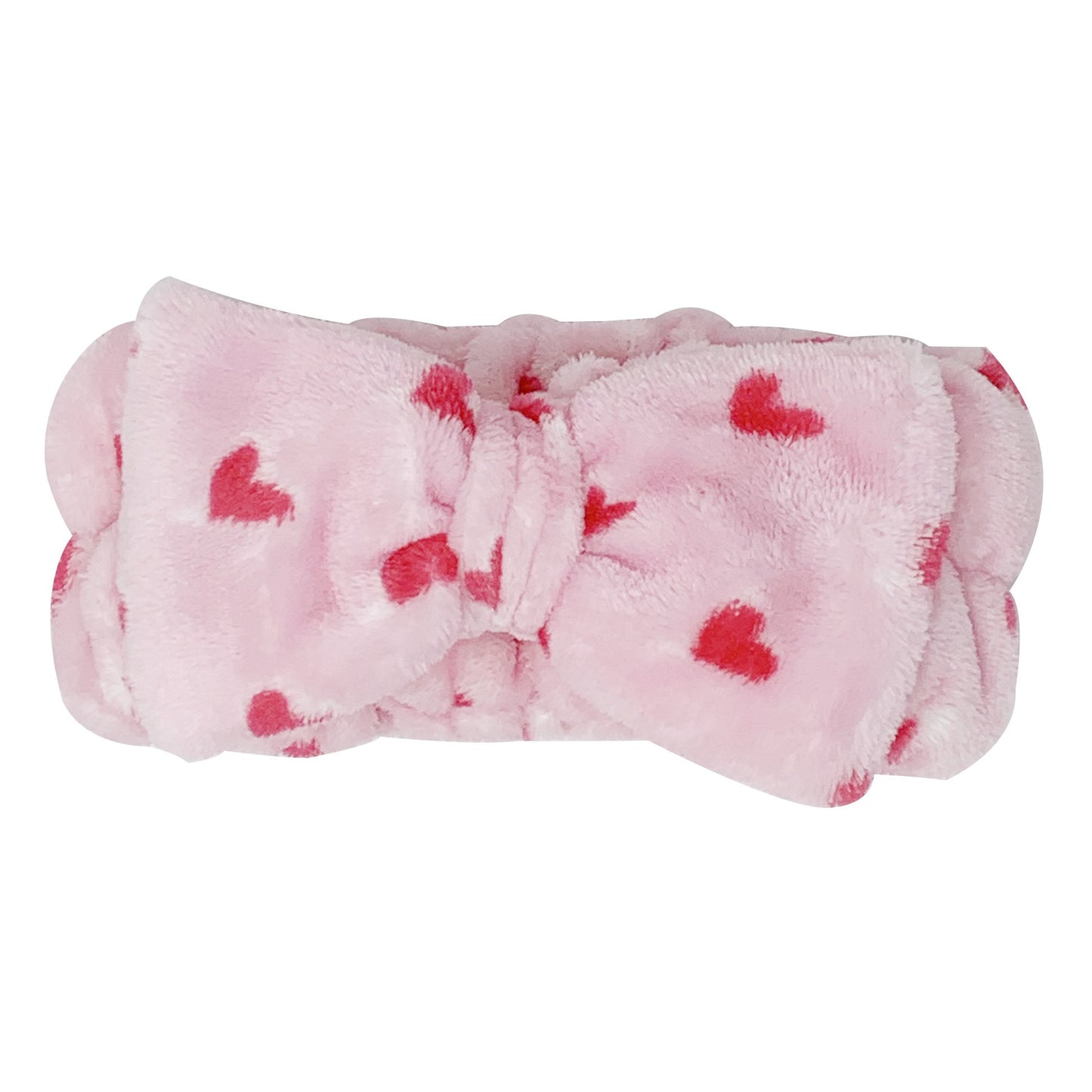 Classic Pink Teddy Headyband with Pink Hearts - The Crème Shop
