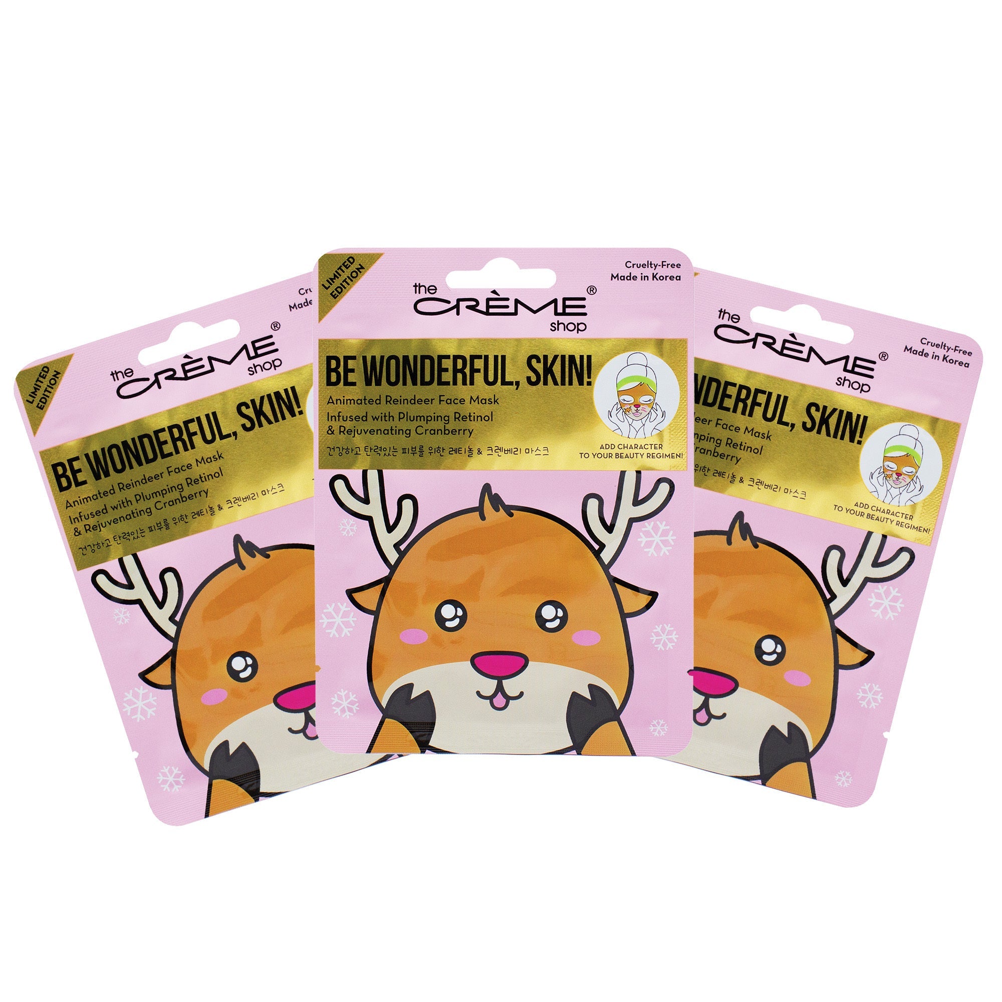 Be Wonderful, Skin! Printed Essence Sheet Mask (Set of 3) Holiday Sheet Masks - The Crème Shop 