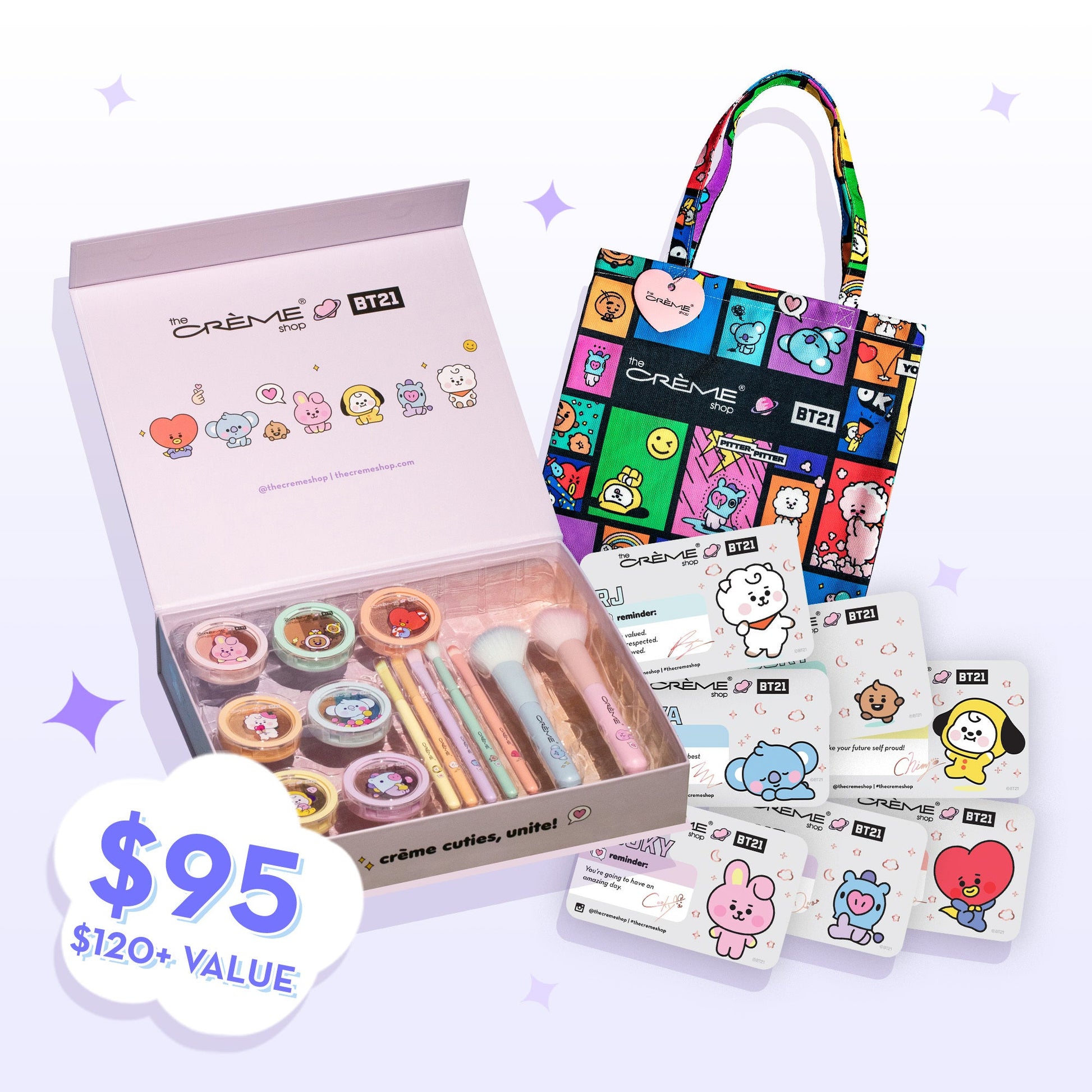 BT21 BABY Universe Collection Box + Gift Set Bundles The Crème Shop x BT21 BABY Black Tote 
